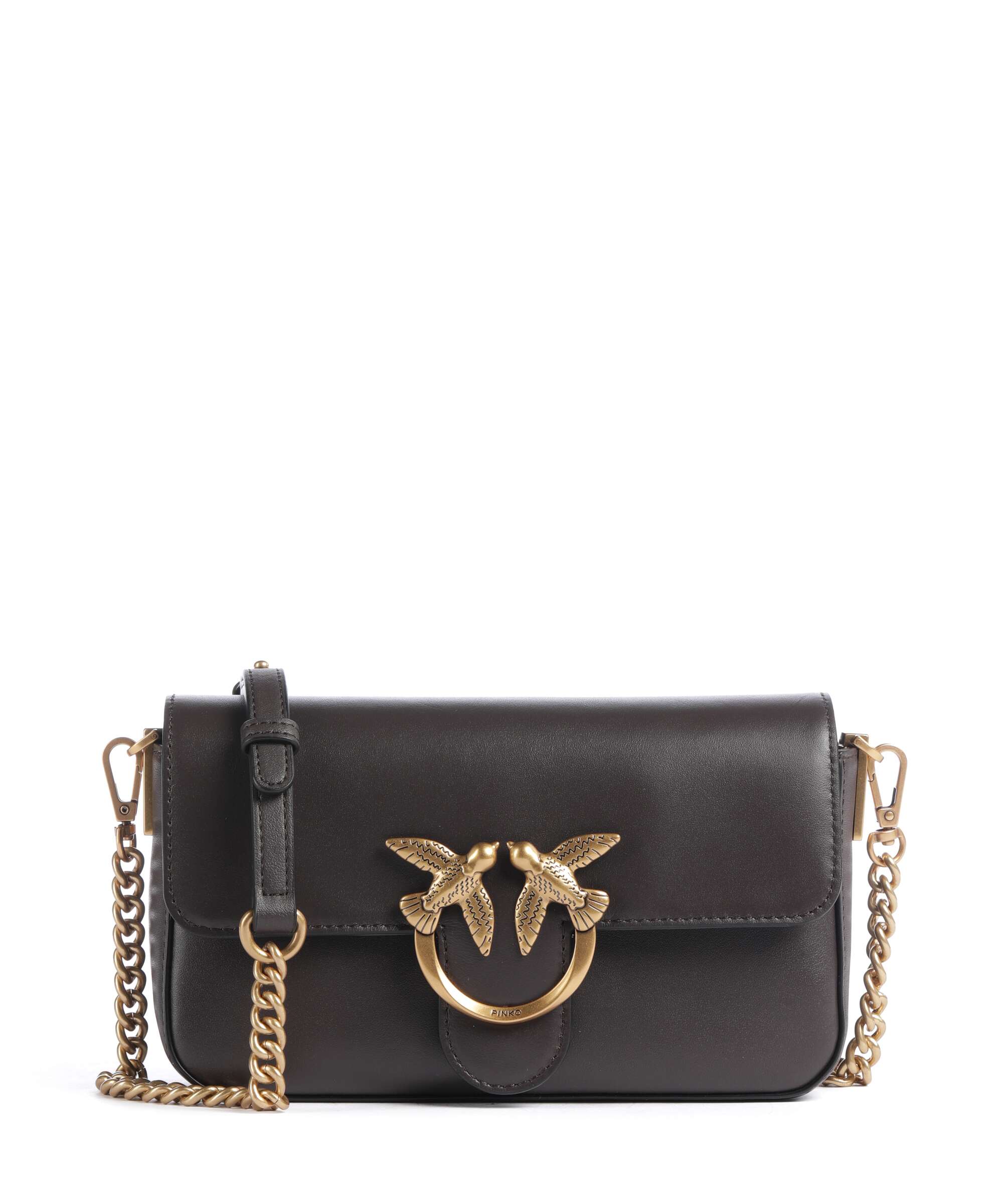 Pinko Love One Mini Slouchy Crossbody bag marrone marasca/antique gold