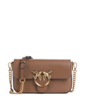 Pinko Love One Mini Slouchy Crossbody bag marrone cognac/antique gold