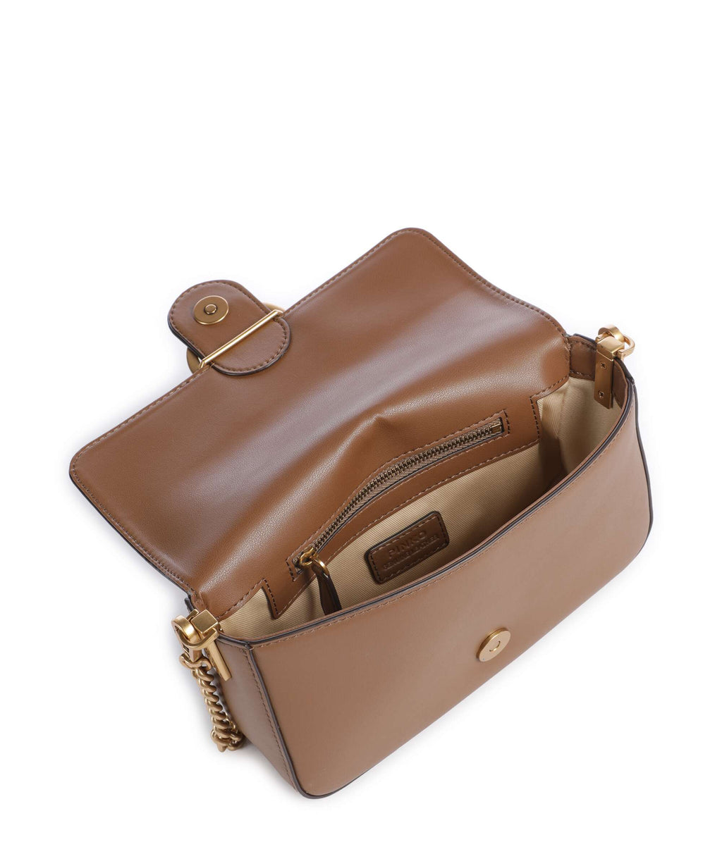 Pinko Love One Mini Slouchy Crossbody bag marrone cognac/antique gold