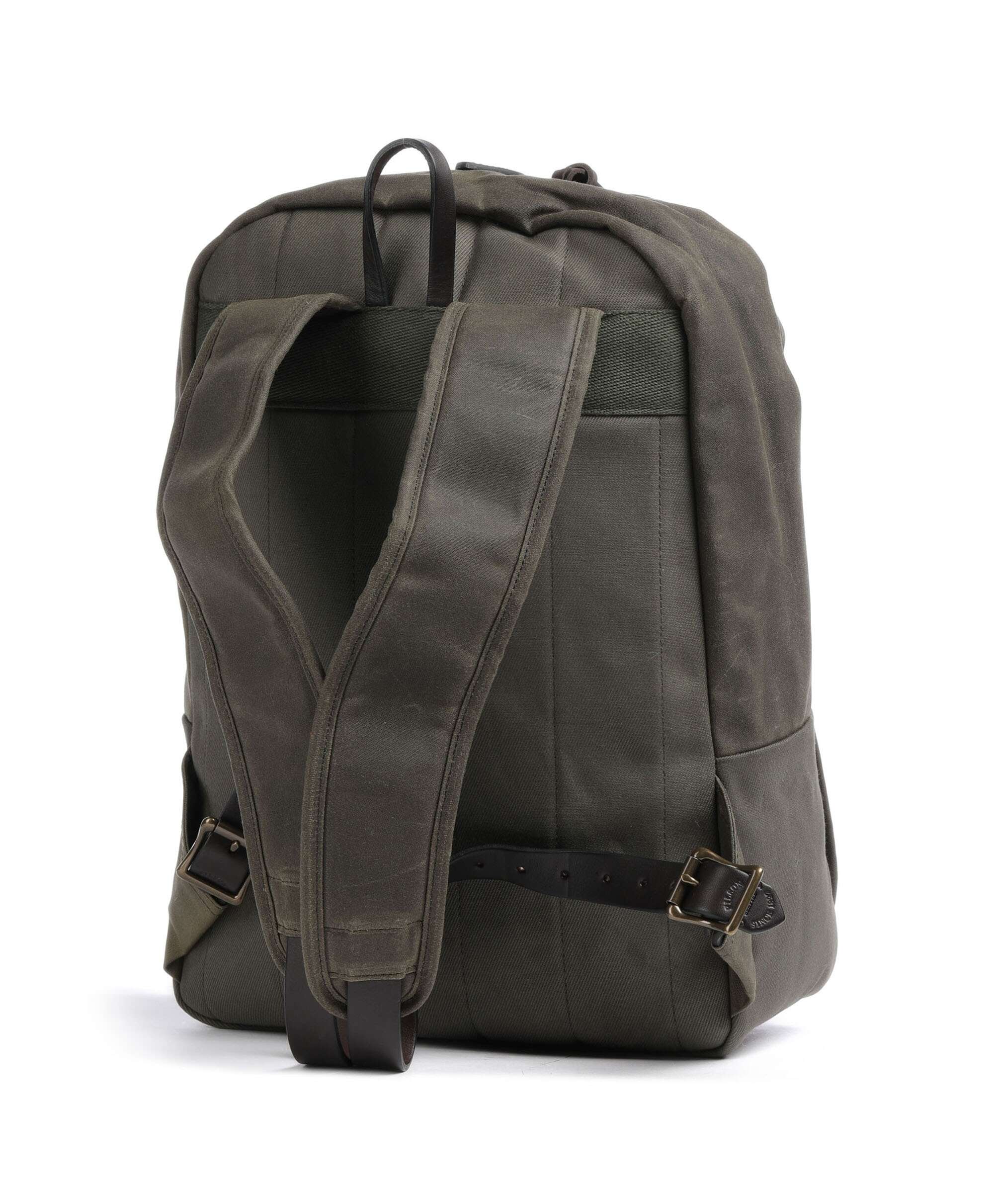 Filson Oil Finish Tin Cloth Journeyman Backpack otter green