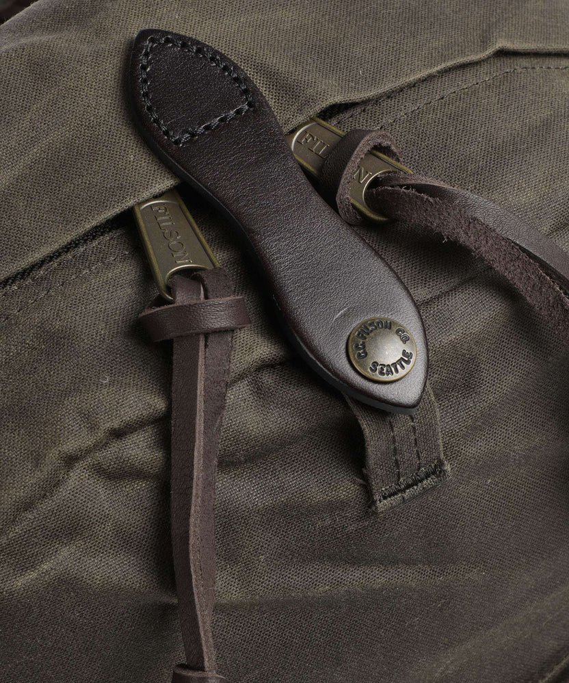 Filson Oil Finish Tin Cloth Journeyman Backpack otter green