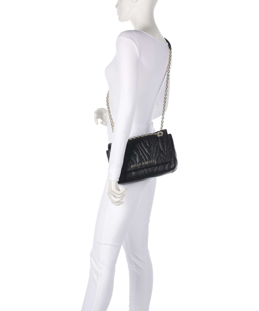 Just Cavalli Quilted Zebra Shoulder bag black