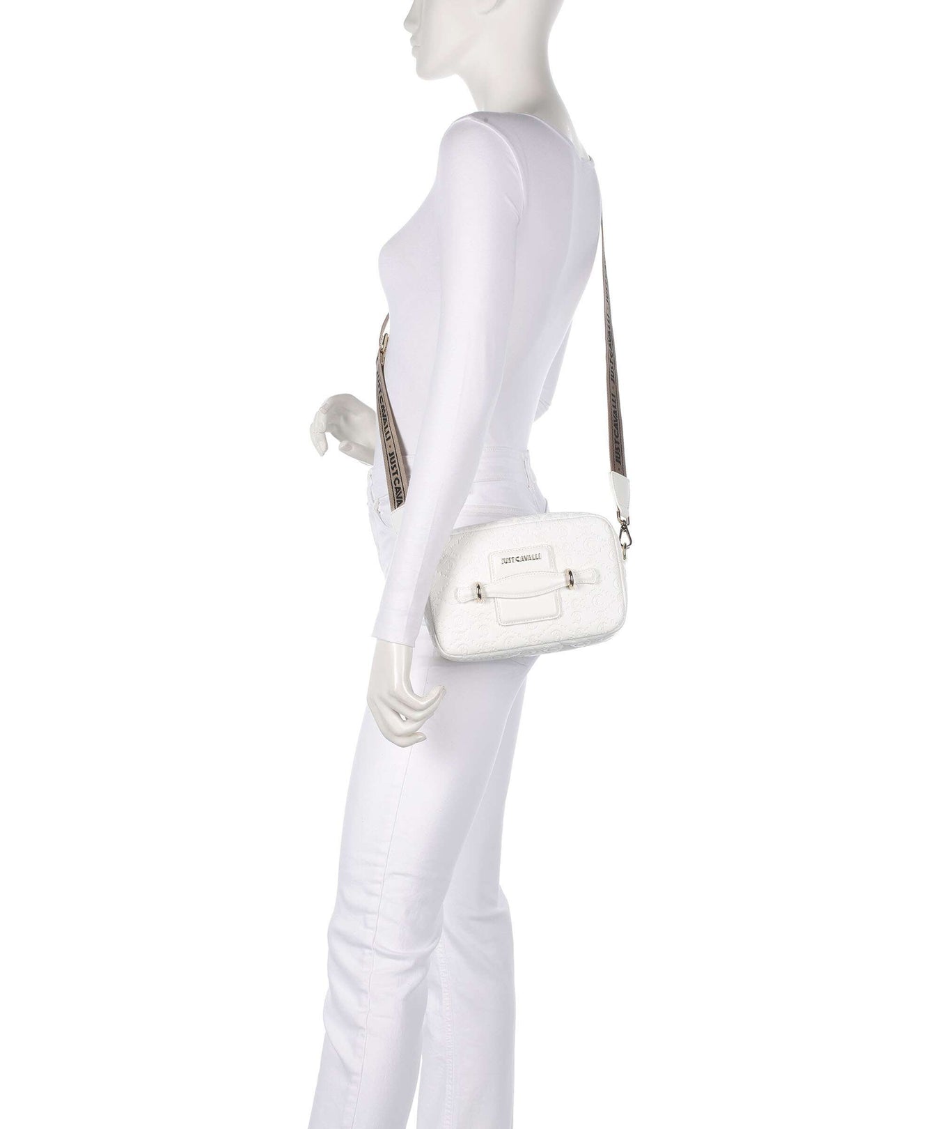 Just Cavalli All Over Gothic Crossbody bag white