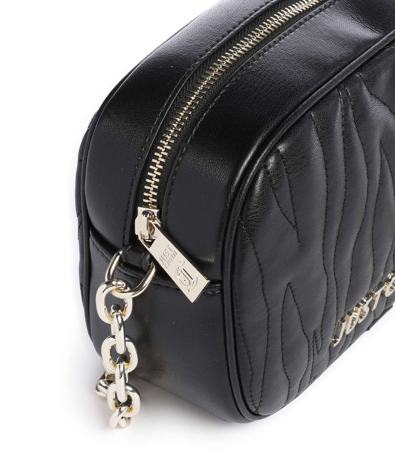 Just Cavalli Quilted Zebra Crossbody bag black