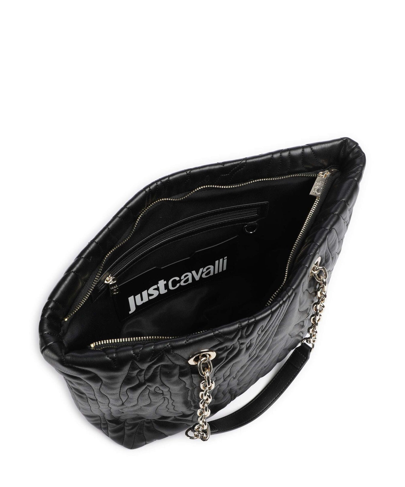 Just Cavalli Quilted Zebra Tote bag black