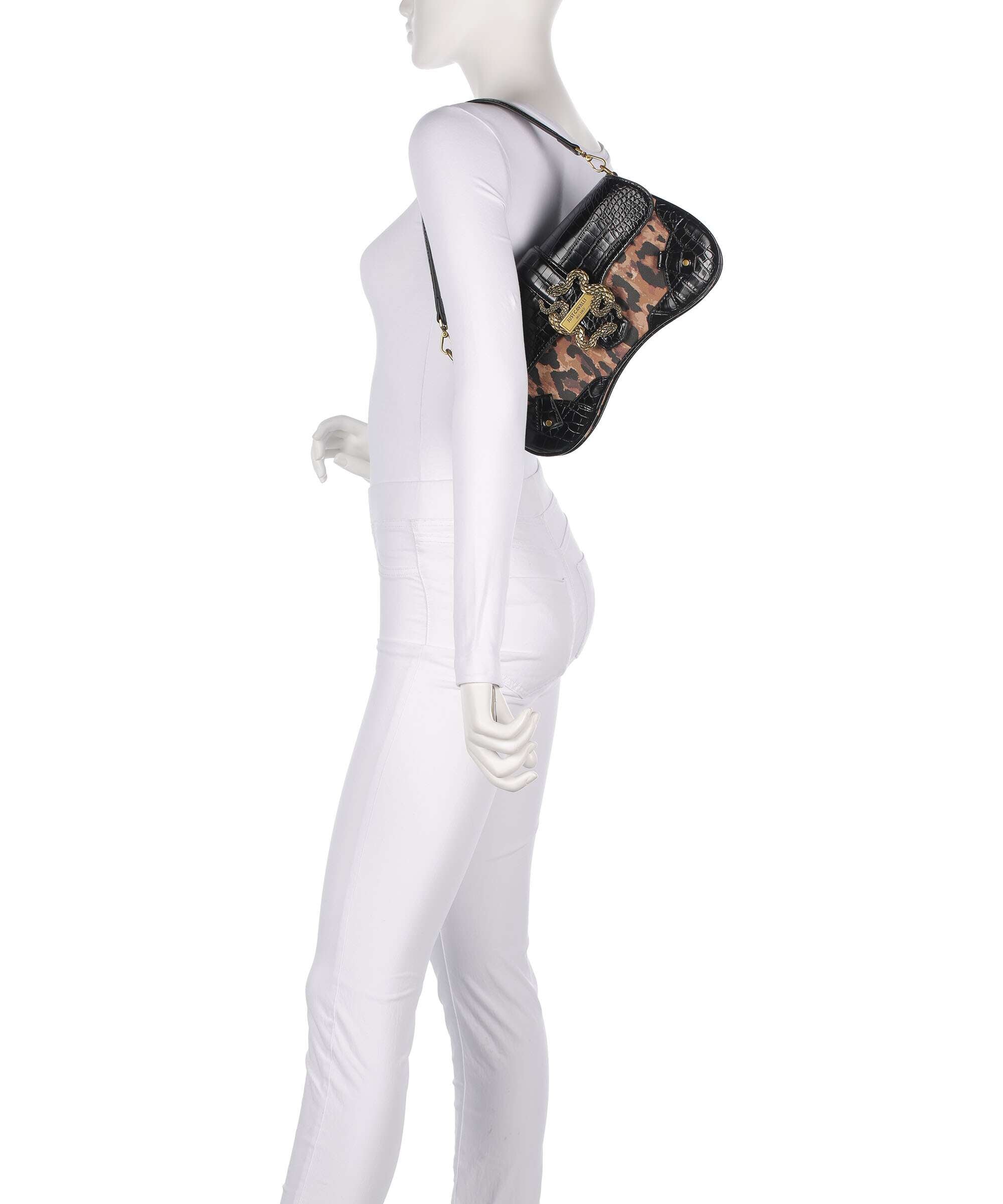 Just Cavalli Iconic Snakes Shoulder bag macula/black