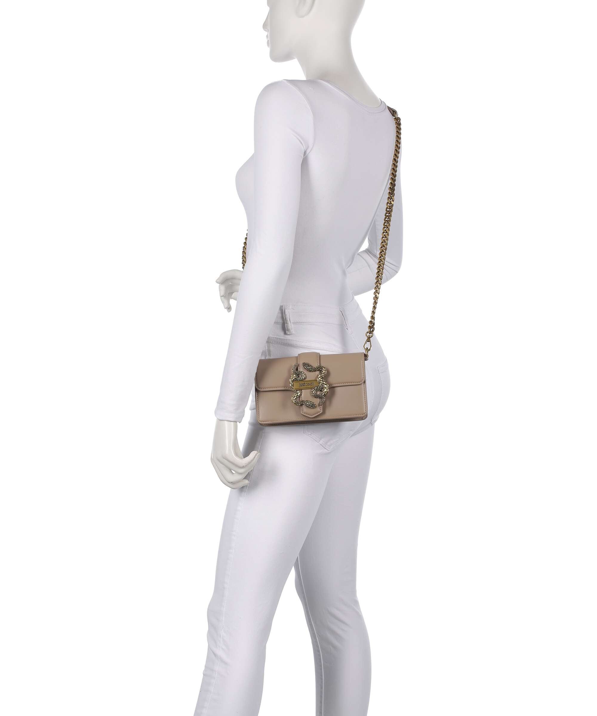 Just Cavalli Iconic Snakes Crossbody bag tan