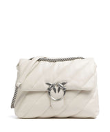 Pinko Love Puff Big Shoulder bag bianco seta/old silver