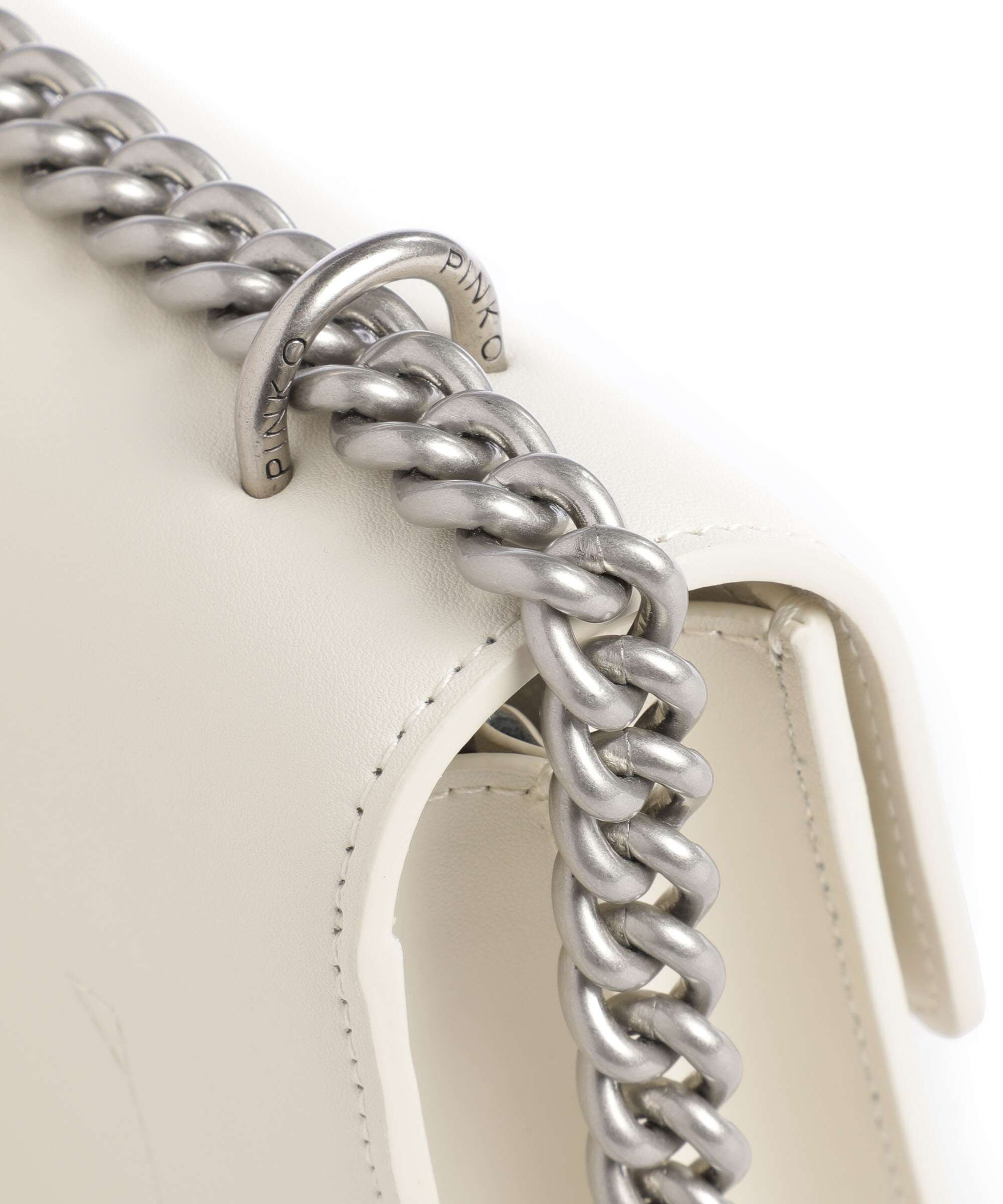 Pinko Love One Mini Shoulder bag bianco seta/old silver