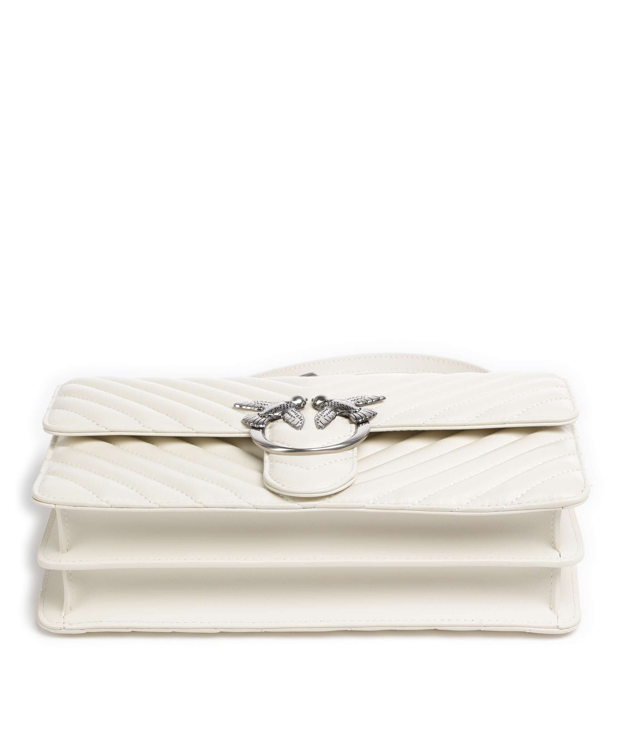 Pinko Love One Classic Shoulder bag bianco seta/old silver