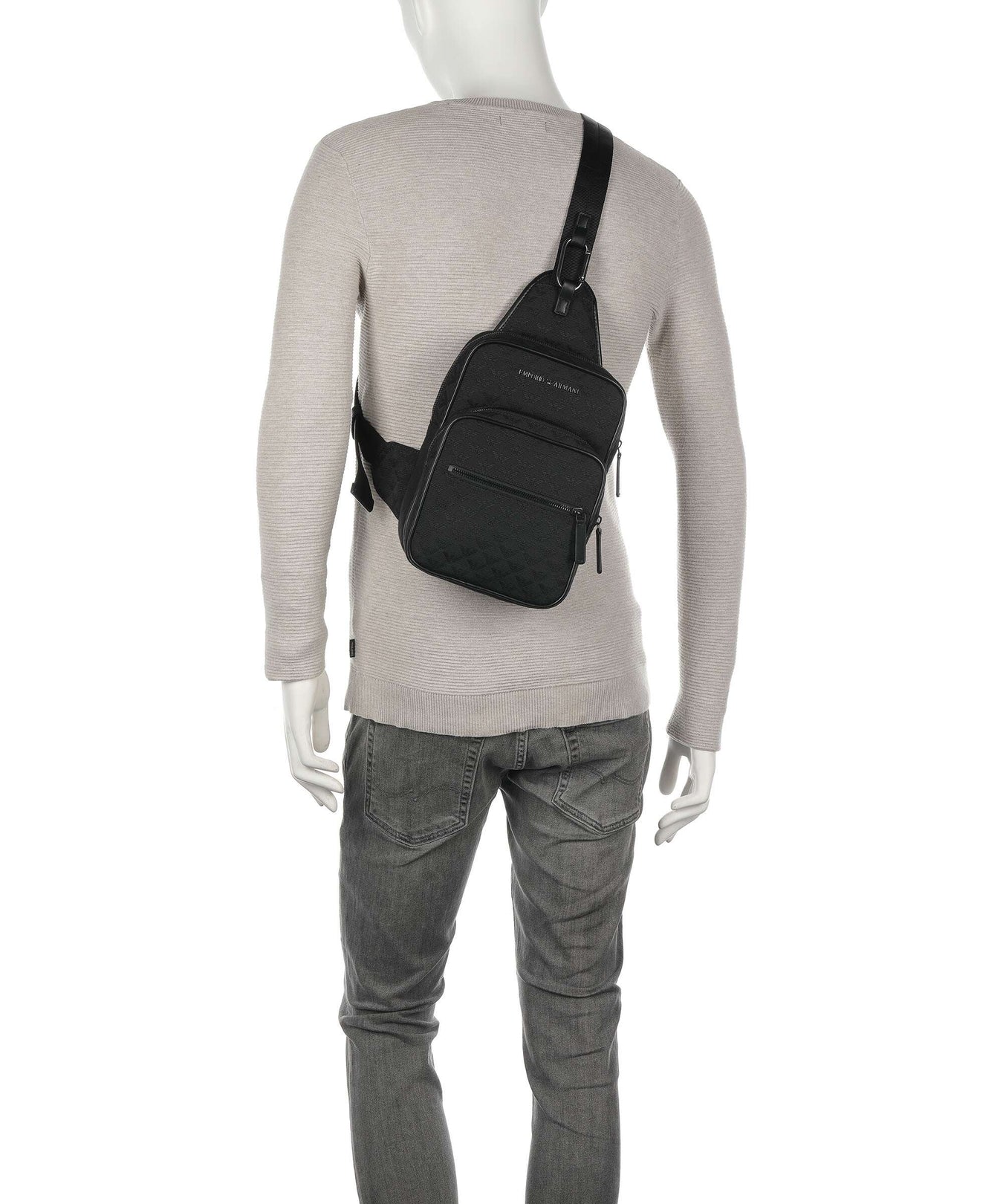 Emporio Armani Omnia Jacquard Sling bag black