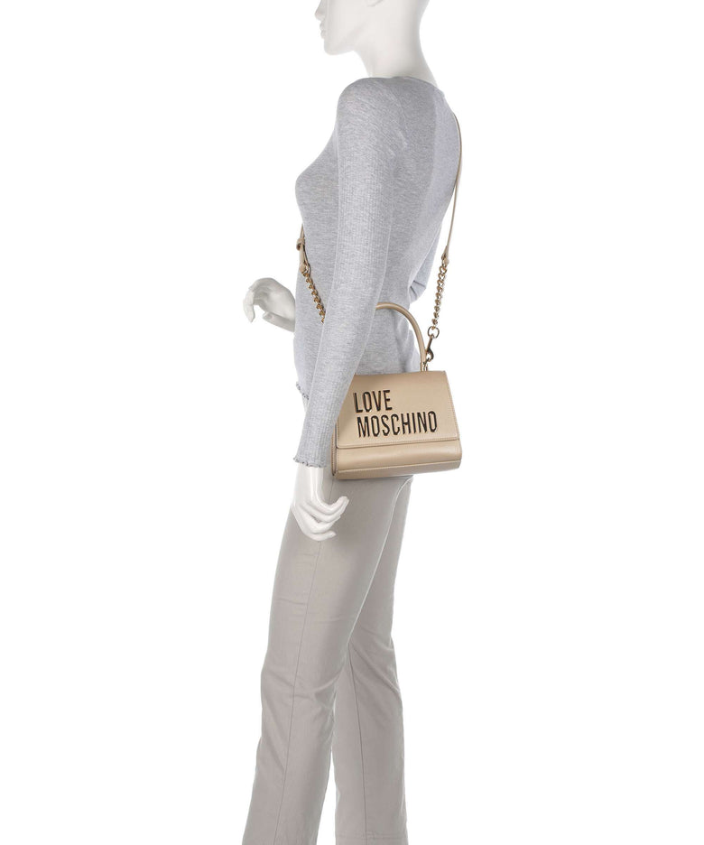Love Moschino Bold Love Laminated Crossbody bag metallic gold