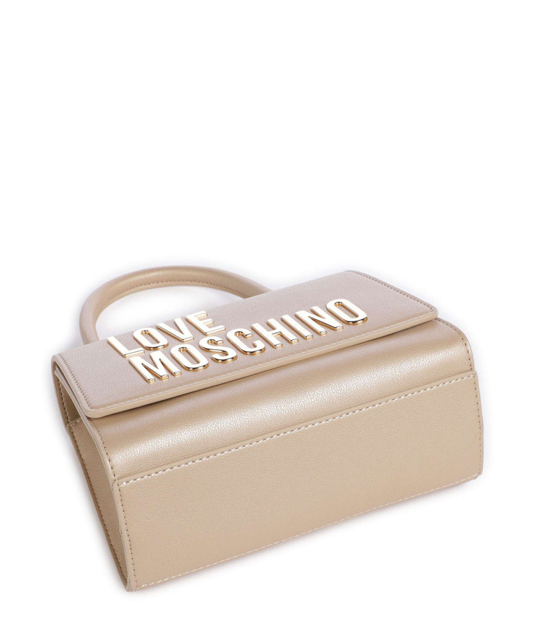 Love Moschino Bold Love Laminated Crossbody bag metallic gold