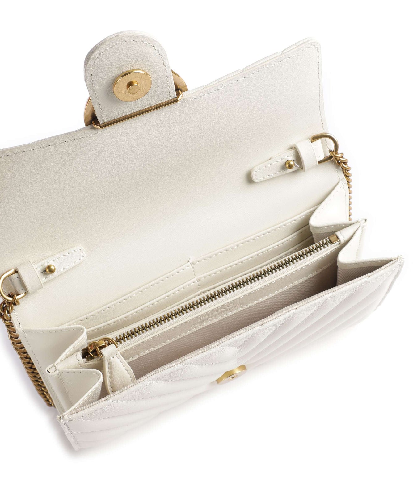 Pinko Love One Wallet bianco seta/antique gold