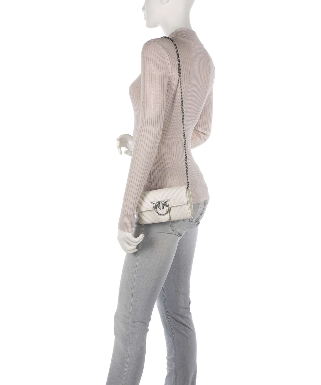 Pinko Love One Wallet bianco seta/old silver