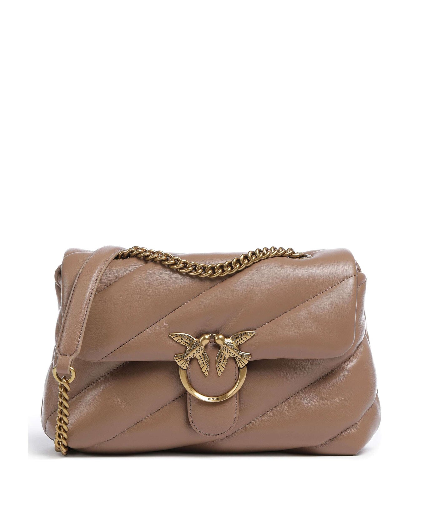 Pinko Love Puff Classic Shoulder bag biscotto zenzero/antique gold