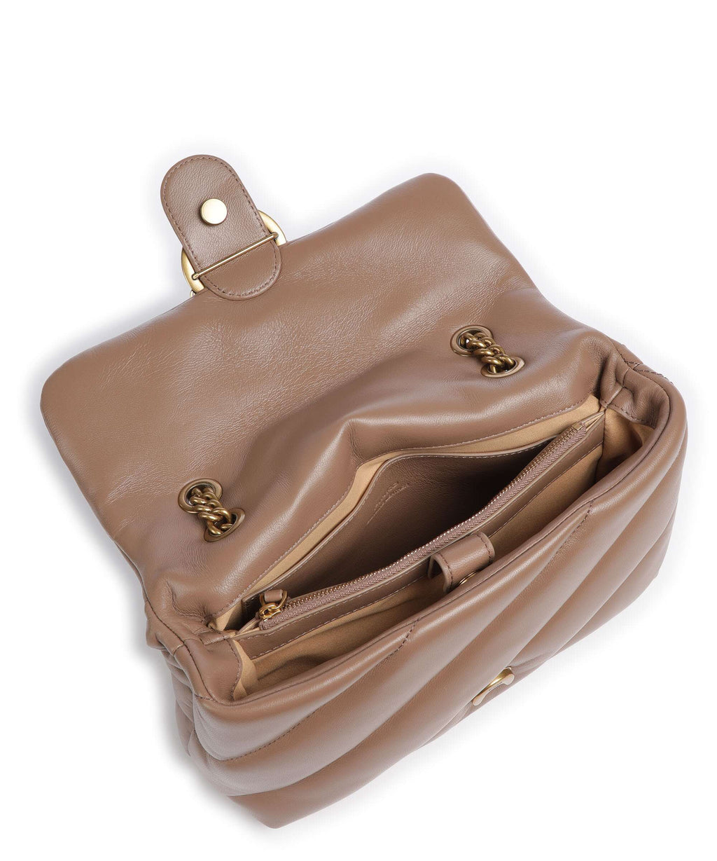 Pinko Love Puff Classic Shoulder bag biscotto zenzero/antique gold