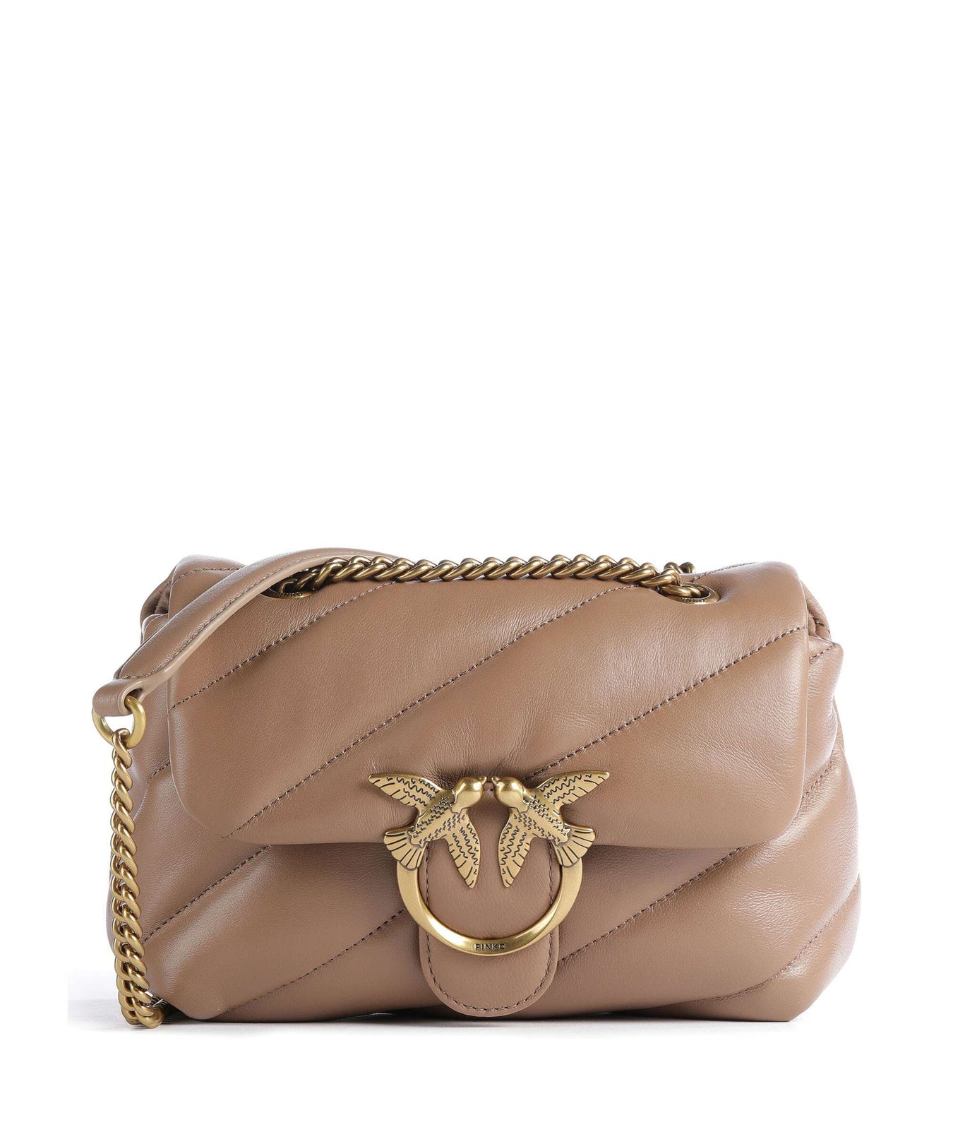 Pinko Love Puff Mini Shoulder bag biscotto zenzero/antique gold