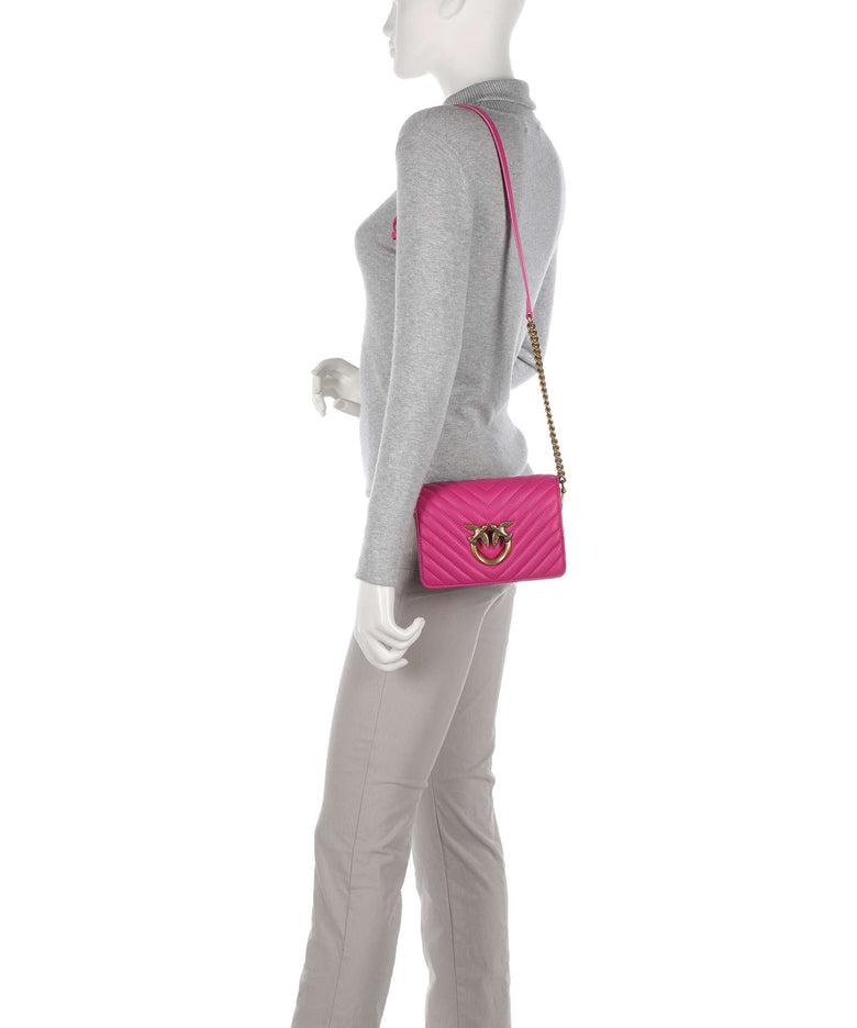 Pinko Love Click Mini Crossbody bag pink pinko/antique gold