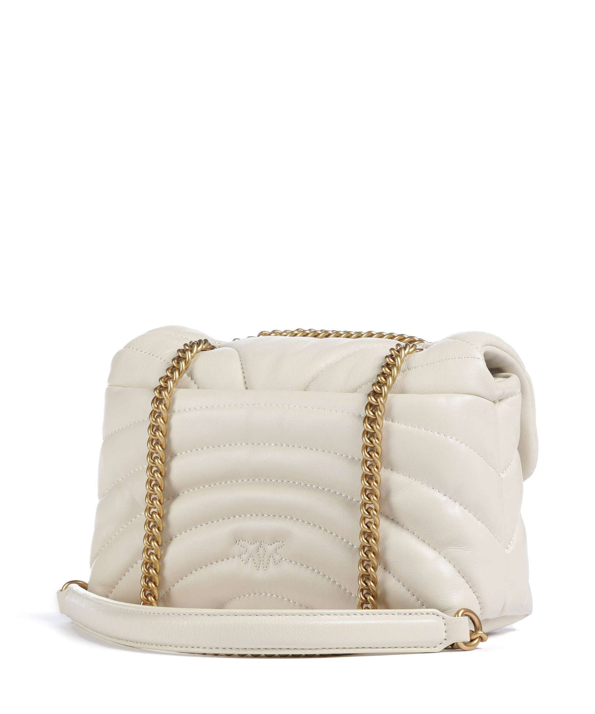 Pinko Love Puff Mini Shoulder bag bianco seta/antique gold