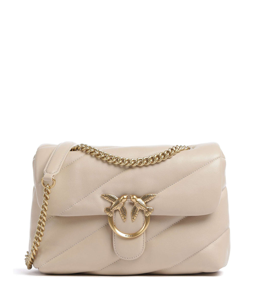 Pinko Love Puff Classic Shoulder bag beige/grigio fumo/antique gold