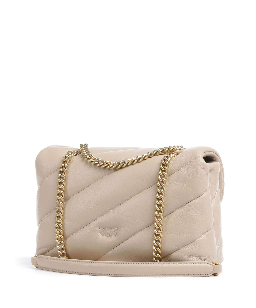 Pinko Love Puff Classic Shoulder bag beige/grigio fumo/antique gold