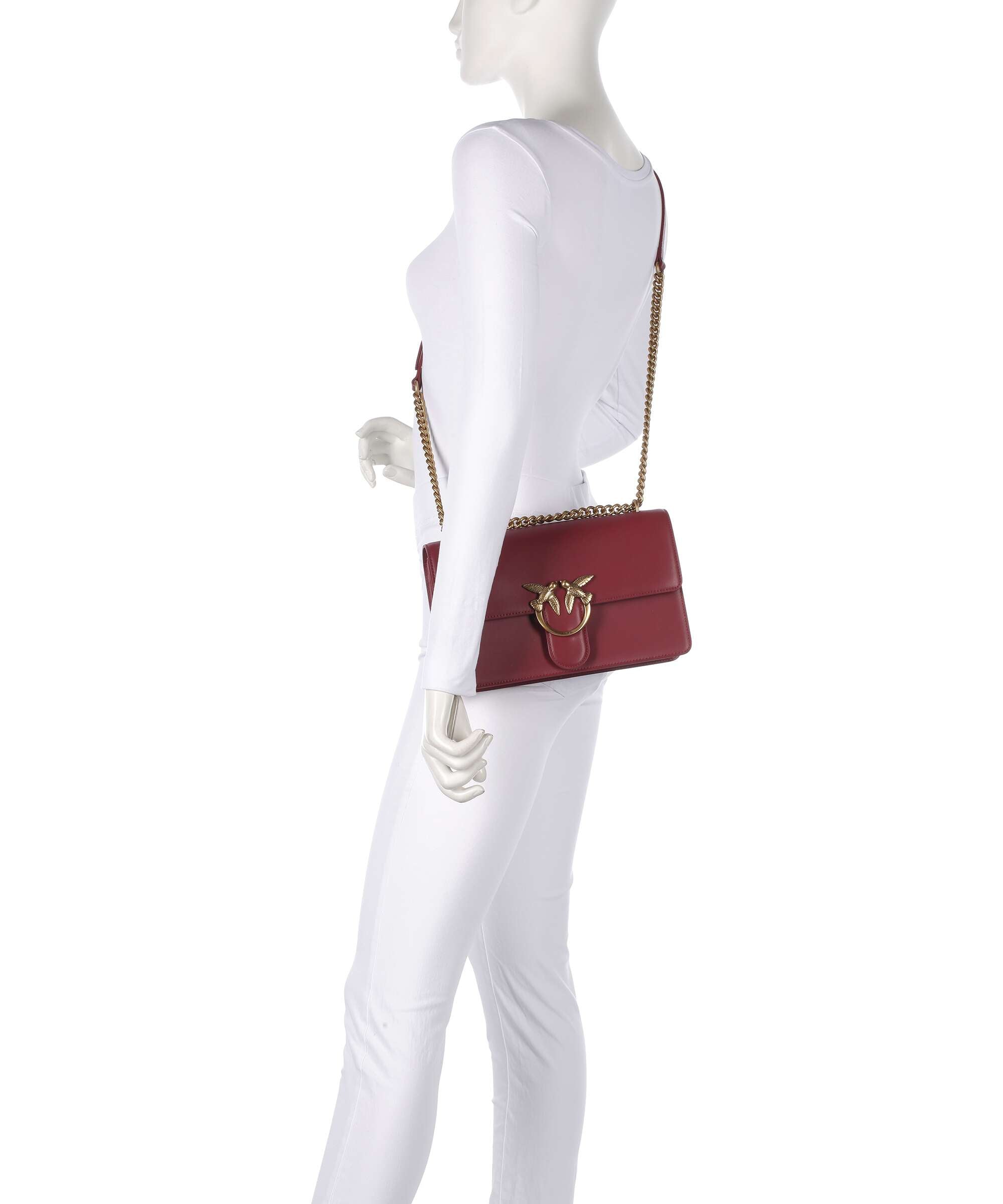 Pinko Love One Classic Shoulder bag bordeaux merlot/antique gold