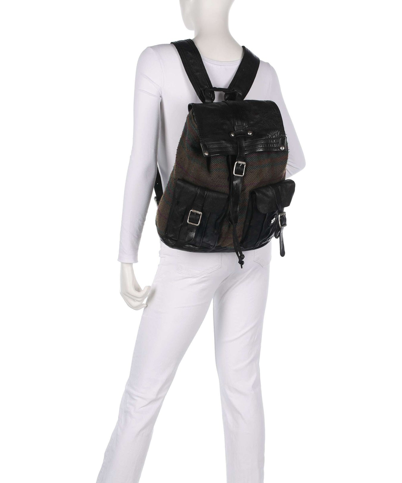 Campomaggi Backpack scozzese fuxia/nero