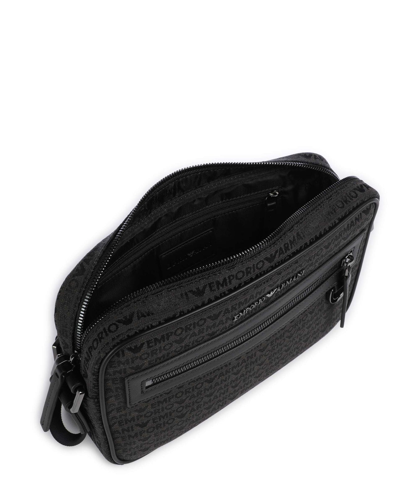 Emporio Armani Logo Jacquard Crossbody bag bristol black