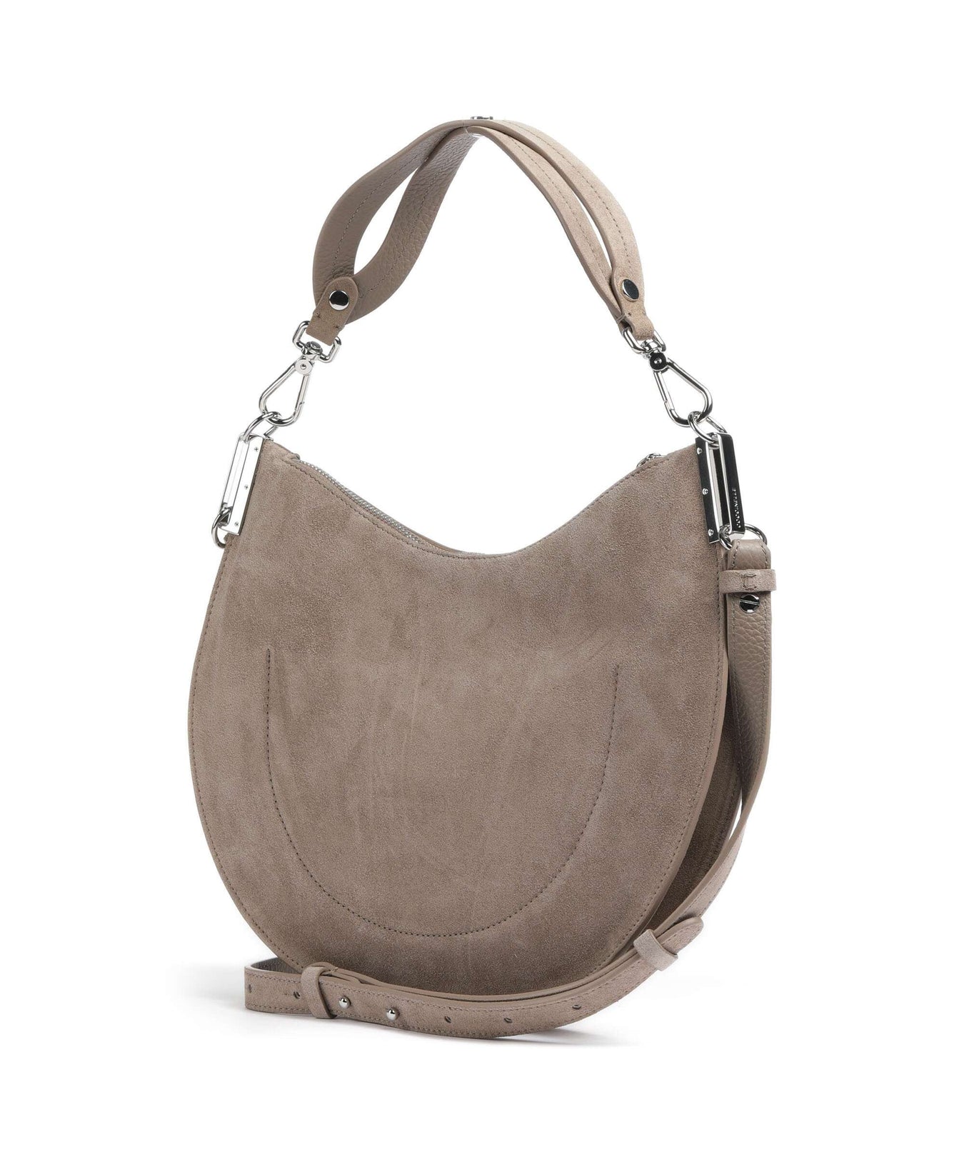 Coccinelle Sunup Suede Hobo bag warm taupe