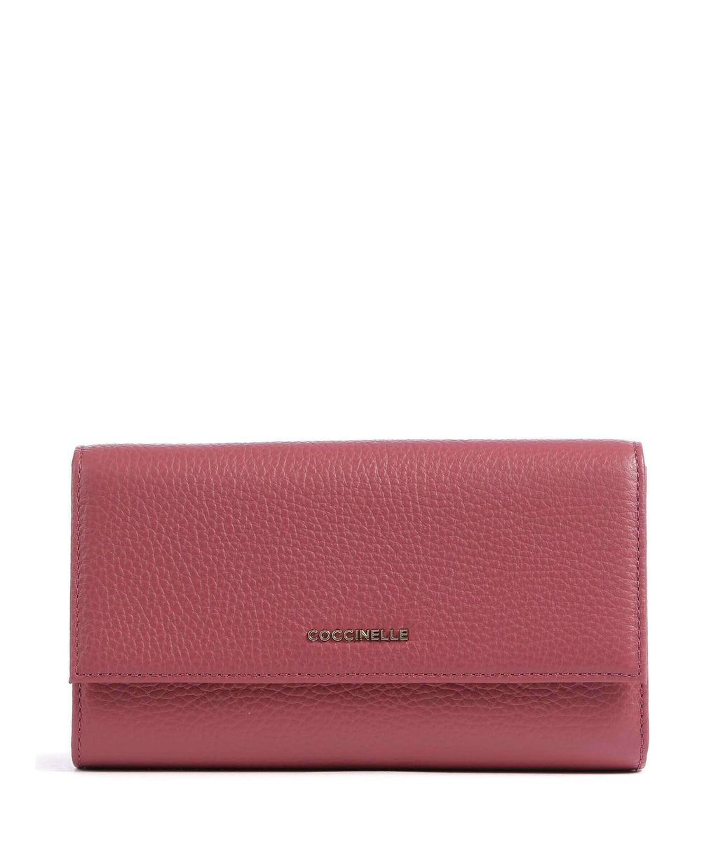 Coccinelle Metallic Soft Wallet rosewood