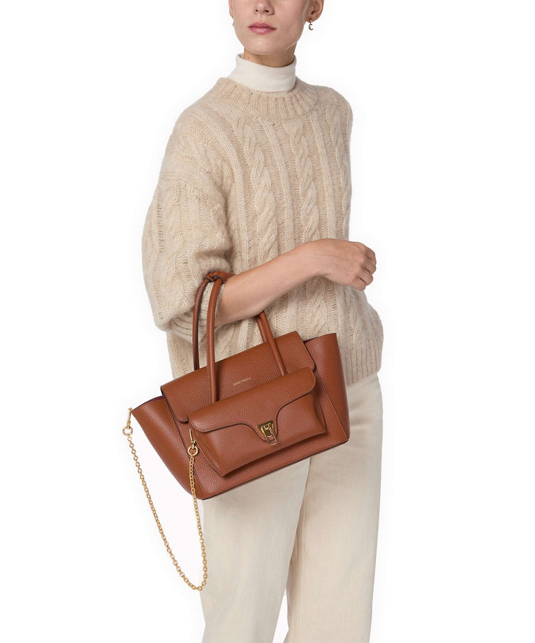 Coccinelle Beat Double Handbag cognac