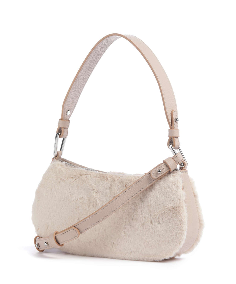 Coccinelle Merveille Synthetic fur Shoulder bag natural/rosette