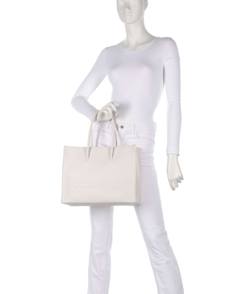 Coccinelle Myrtha Maxi Logo Tote bag blanco