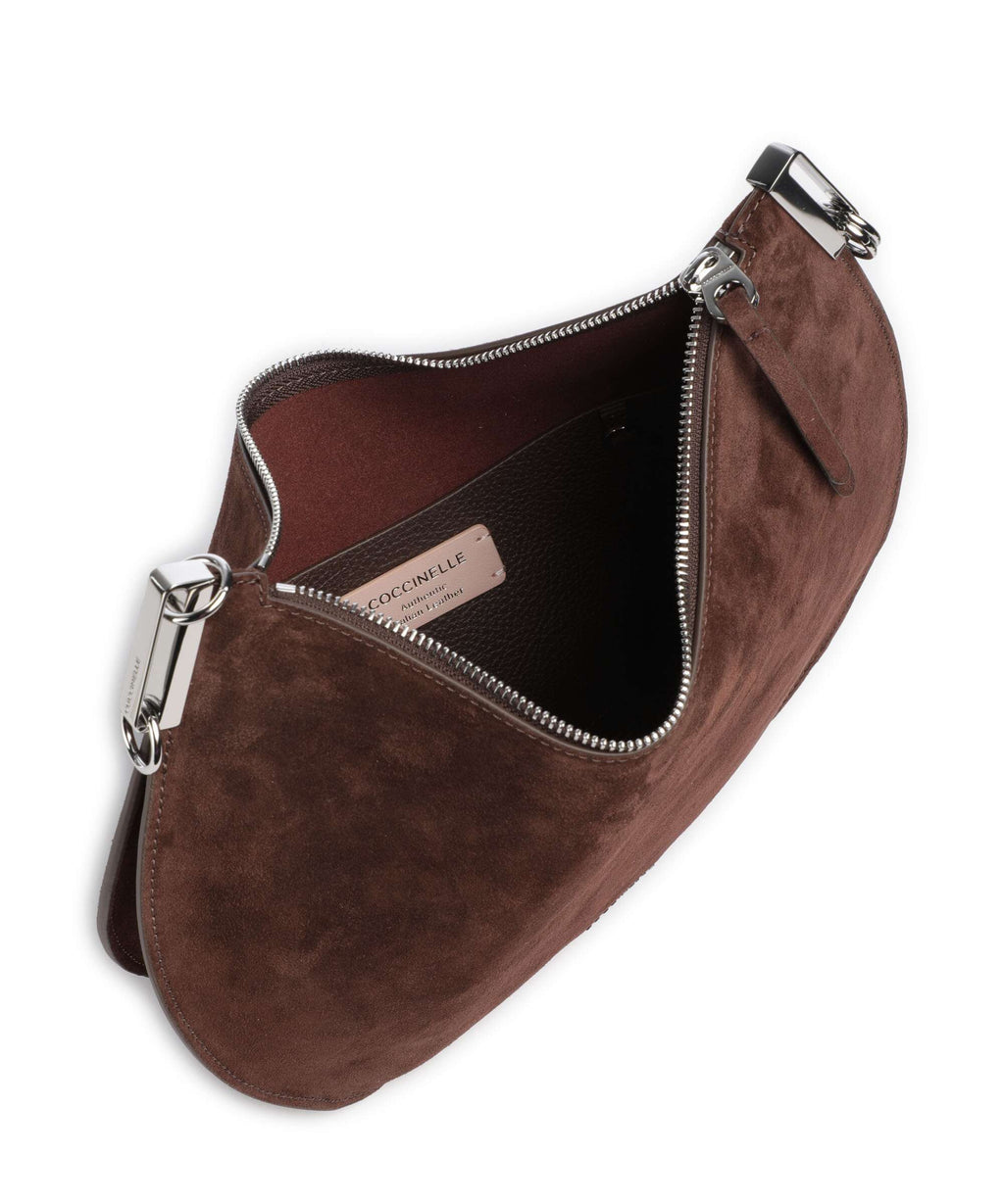 Coccinelle Sunup Suede Hobo bag brunette