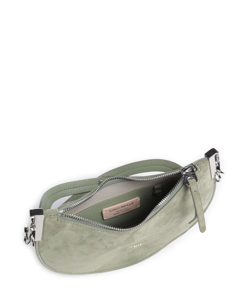 Coccinelle Sunup Suede Shoulder bag greenery