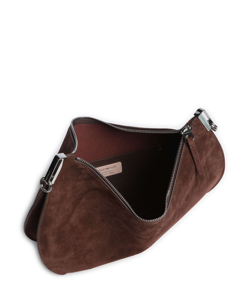 Coccinelle Sunup Suede Shoulder bag brunette