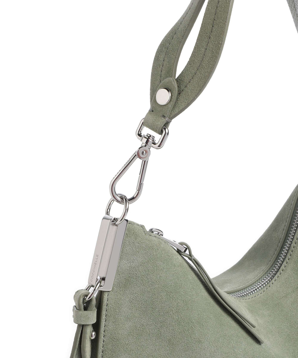 Coccinelle Sunup Suede Hobo bag greenery