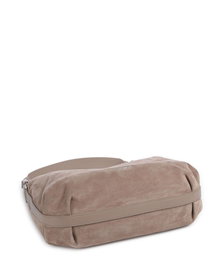 Coccinelle Rebekka Suede Hobo bag warm taupe
