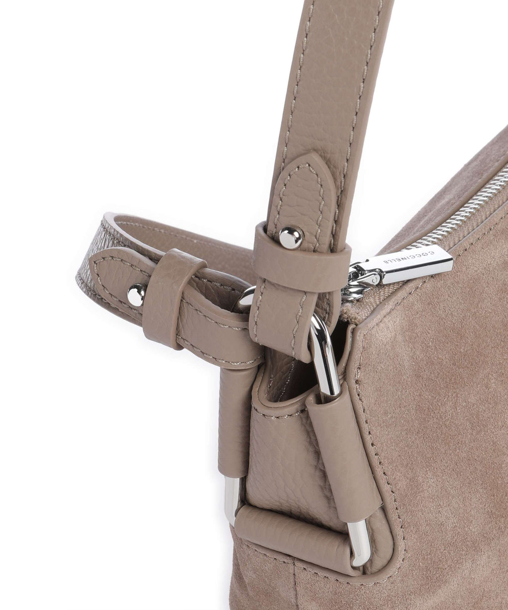 Coccinelle Rebekka Suede Shoulder bag warm taupe