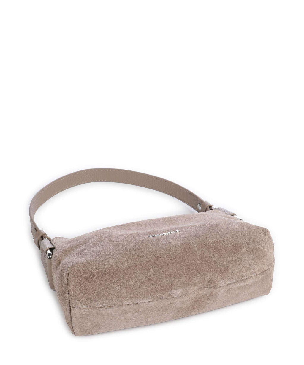 Coccinelle Rebekka Suede Shoulder bag warm taupe