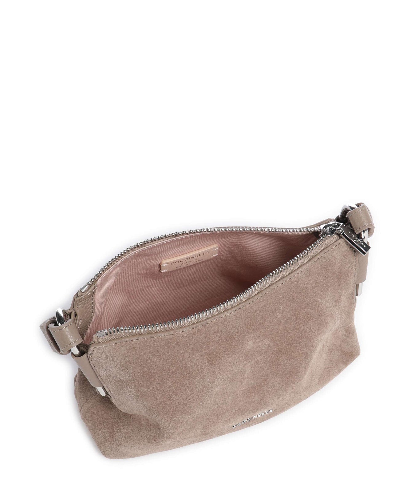 Coccinelle Rebekka Suede Shoulder bag warm taupe