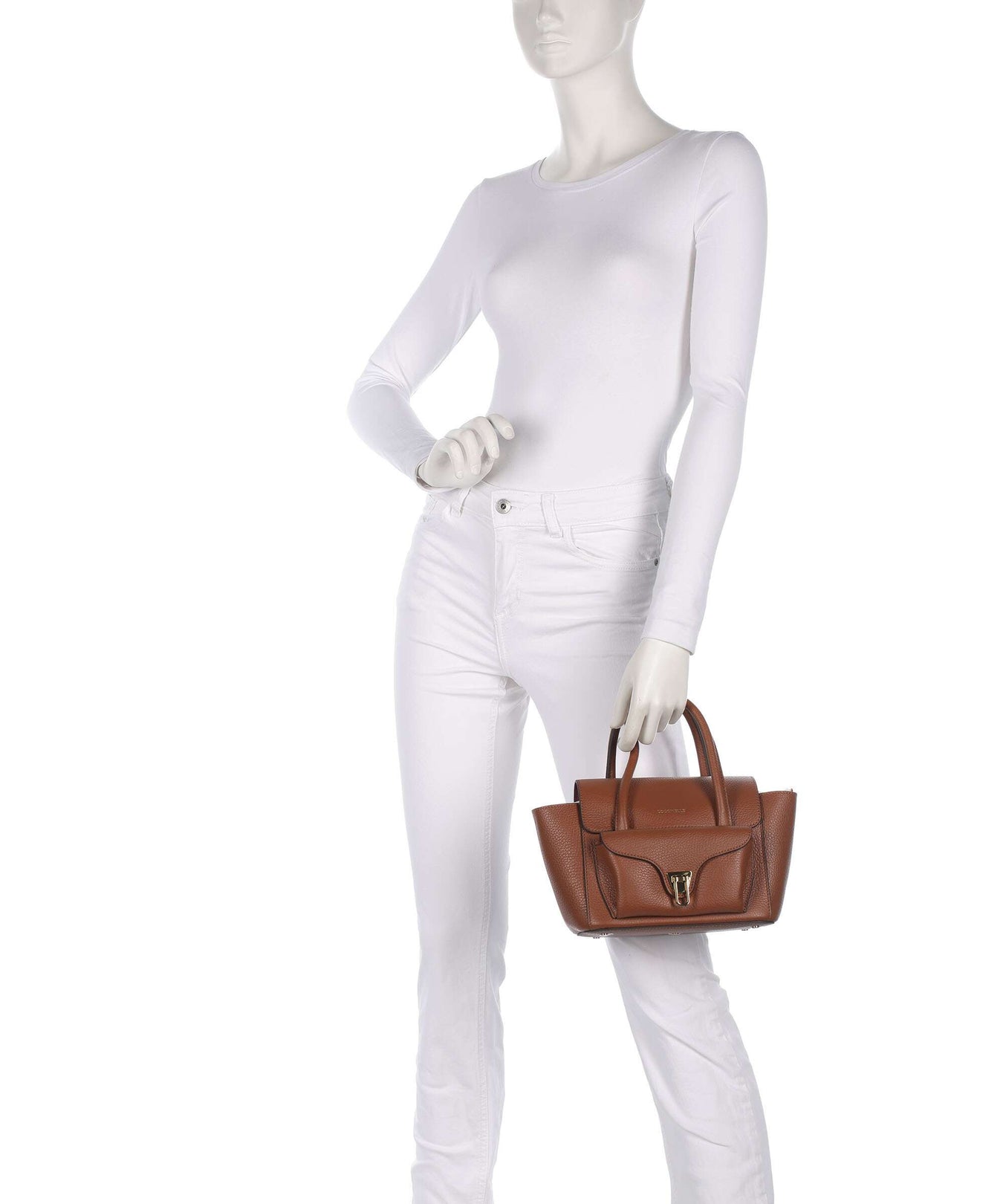 Coccinelle Beat Double Handbag cognac