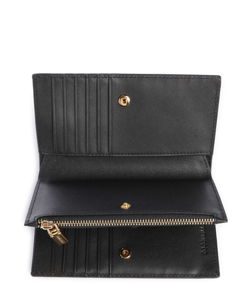Coccinelle Metallic Shiny Wrinkled Wallet noir