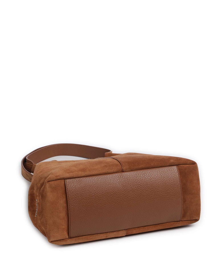 Coccinelle C-Easy Suede Hobo bag cognac