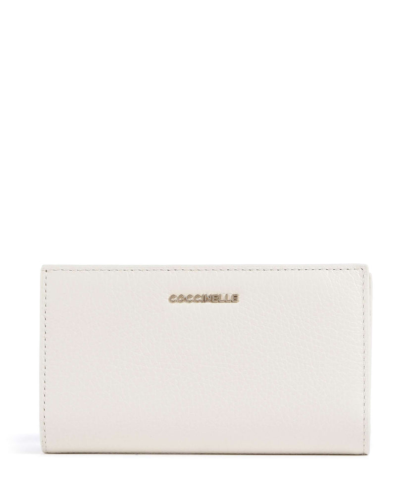 Coccinelle Metallic Soft RFID Wallet pearl