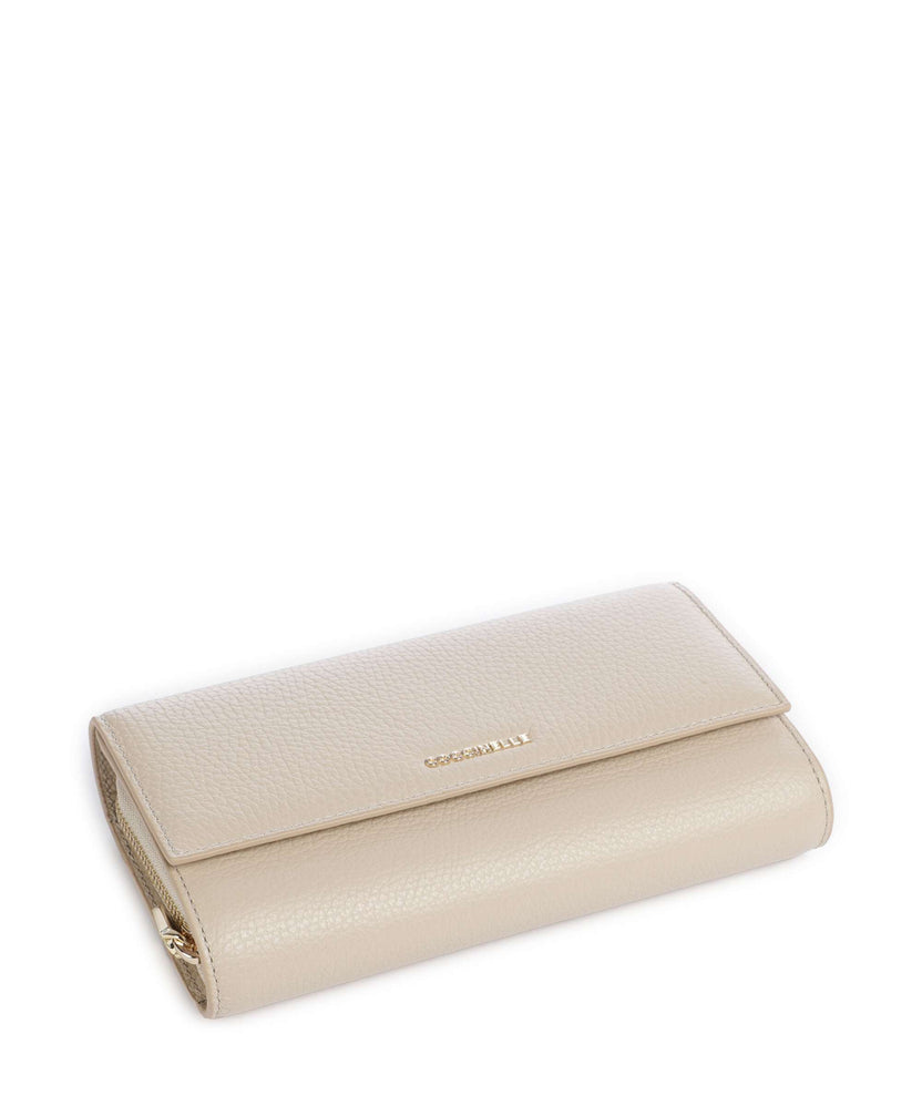 Coccinelle Metallic Soft RFID Wallet sandshell