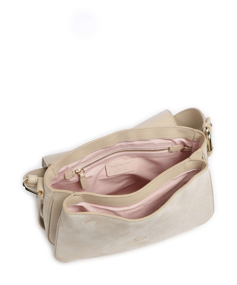 Coccinelle Mavery Suede Shoulder bag sandshell