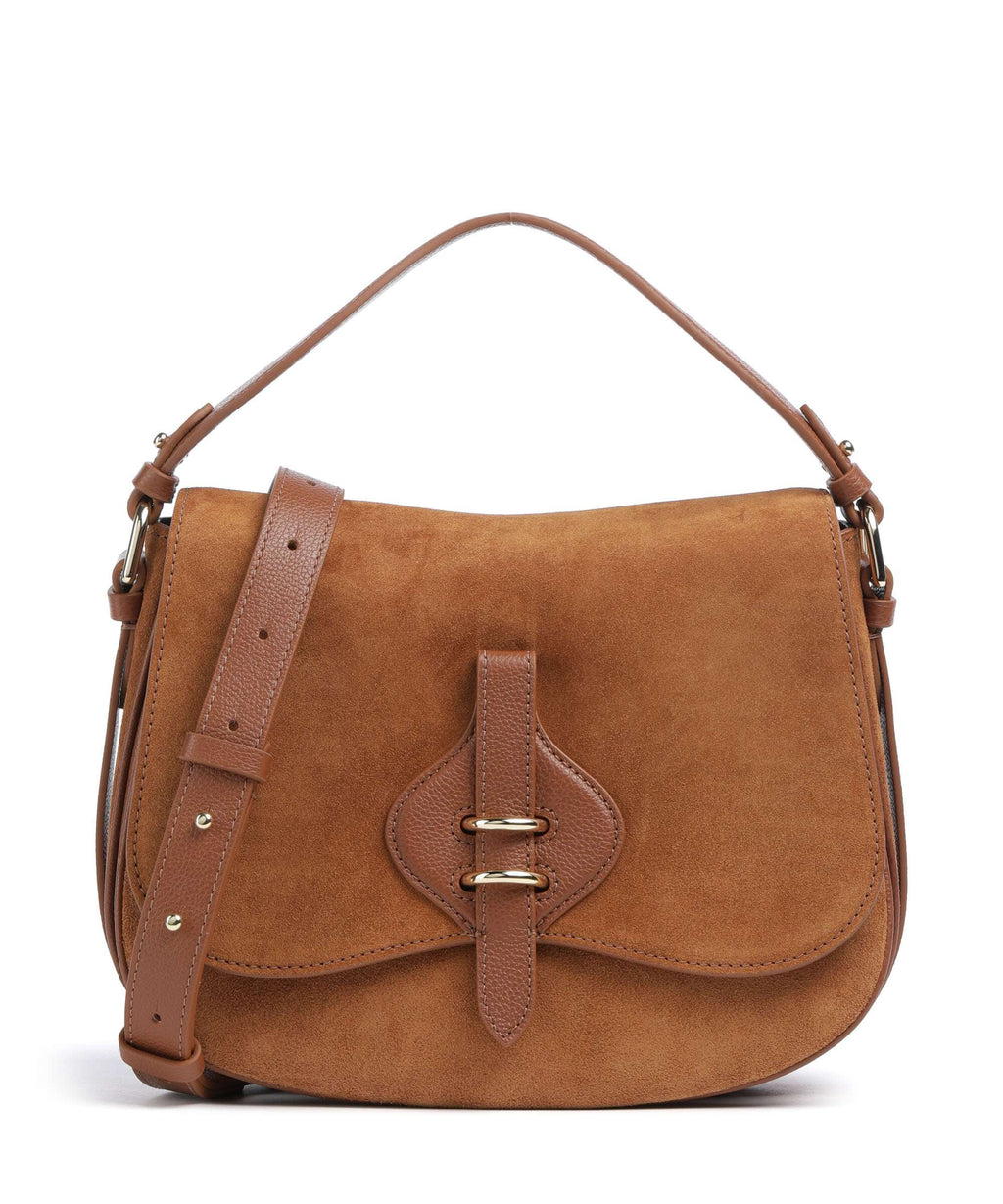 Coccinelle Mavery Suede Handbag cognac