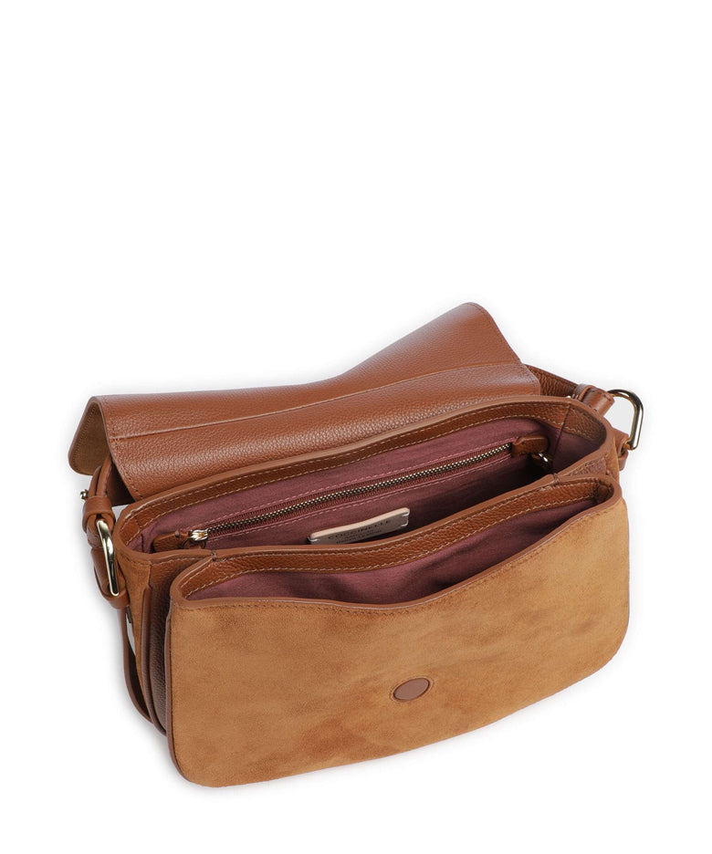 Coccinelle Mavery Suede Handbag cognac